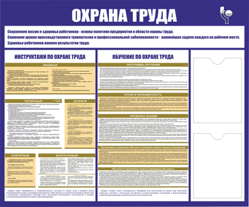 С160 Стенд охрана труда (1200х1000 мм, пластик ПВХ 3мм, алюминиевый багет золотого цвета) - Стенды - Стенды по охране труда - . Магазин Znakstend.ru