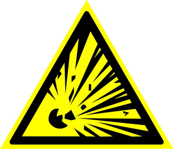 W02 взрывоопасно (пленка, сторона 200 мм) - Знаки безопасности - Предупреждающие знаки - . Магазин Znakstend.ru